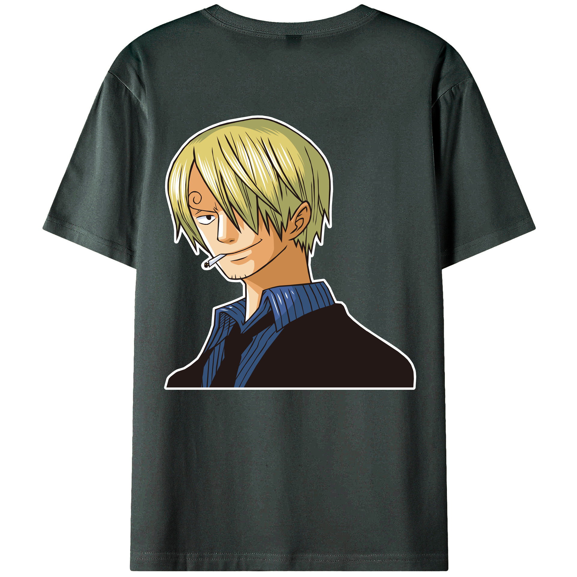 （画像用） ワンピース サンジ ONE PIECE Sanji 綿100％ メンズ半袖Tシャツ（バックプリント） 通気性